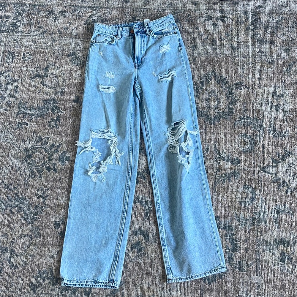 H&M loose straight high waist &denim